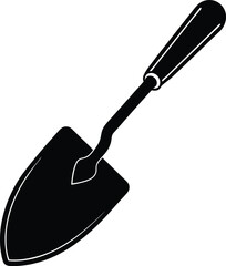 garden trowel with soil on white background  .eps