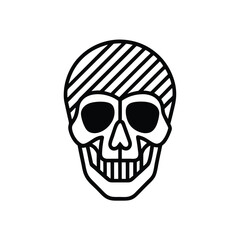 minimal colorful line art skull vector art silhouette