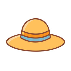 Summer Straw Sun Hat Icon Design