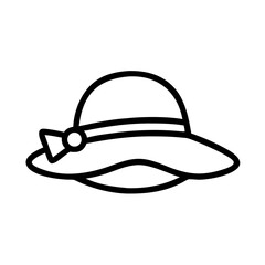 Summer Straw Sun Hat Icon Design