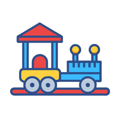 Naklejka premium toy train on a white background