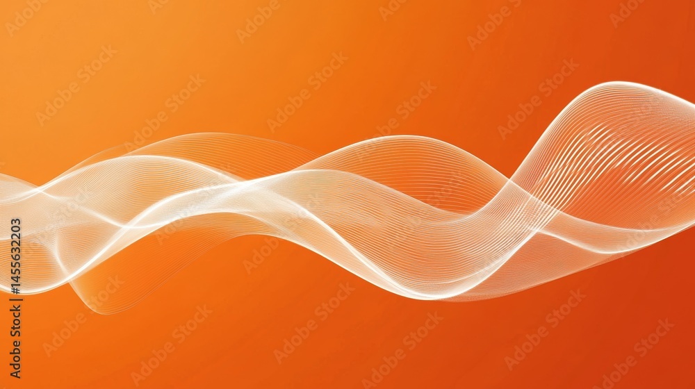 Poster waves of light gracefully flow across a vibrant orange background, creating a dynamic and energetic 