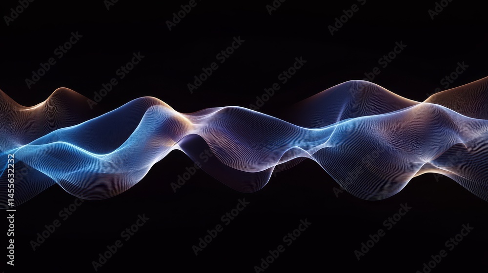 Aufkleber Abstract Wave Patterns Create a Mesmerizing Visual Effect With Vibrant Colors in a Dark Background During a Nighttime Artistic Display