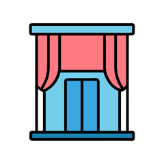 Voting Booth with Curtain Icon Design