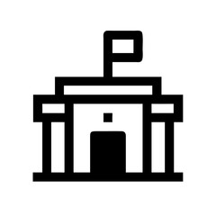 Voting Government Building Flag Icon Design