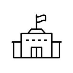 Voting Government Building Flag Icon Design