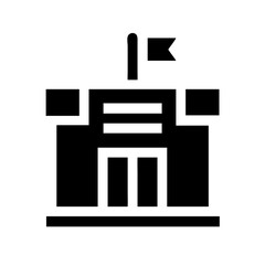 Voting Government Building Flag Icon Design