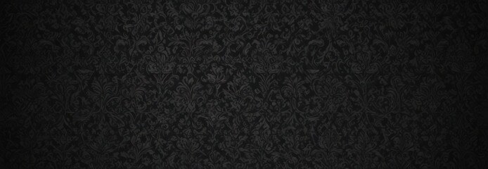 Fototapeta premium Dark damask wallpaper, intricate gothic pattern, shadow, gray