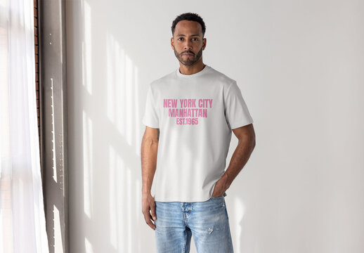 Modern Short Sleeve T-Shirt Mockup