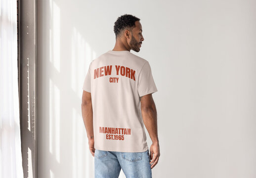 Back View Casual T-Shirt Mockup