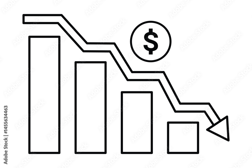 Poster Bankrupt solid icon. Cost reduction flat vector icon. Vector icon. 