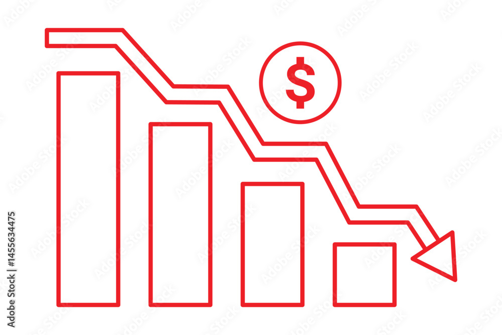 Poster bankrupt solid icon. cost reduction flat vector icon. vector icon.