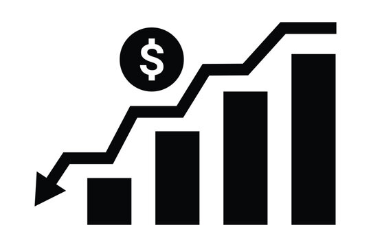 Bankrupt solid icon. Cost reduction flat vector icon. Vector icon. 