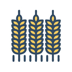 Wheat Crops Harvest Field Icon Design