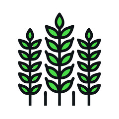Wheat Crops Harvest Field Icon Design