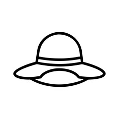 Wide Brim Sun Hat Icon Design