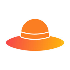 Wide Brim Sun Hat Icon Design