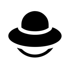Wide Brim Sun Hat Icon Design