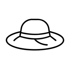 Wide Brim Sun Hat Icon Design