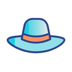 Wide Brim Sun Hat Icon Design