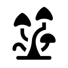 Wild Mushroom Fungi Growth Icon Design