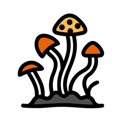 Wild Mushroom Fungi Growth Icon Design