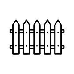 Wooden Picket Garden Fence Icon Design