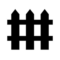 Wooden Picket Garden Fence Icon Design