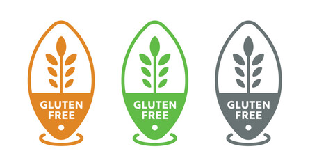 ellipse green gluten free logo. orange gluten free. gluten free concept