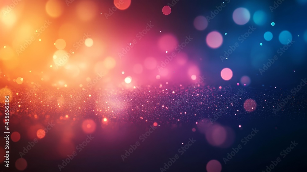 Aufkleber vibrant abstract background with luminous specks and colorful bokeh effects at twilight