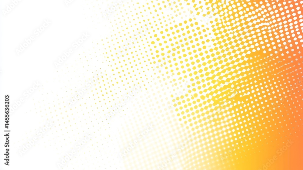 Poster bright and vibrant abstract pattern featuring dotted gradients in hues of yellow and white, showcasi