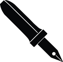 ink pen with cap off on white background 