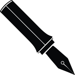 ink pen with cap off on white background  .eps