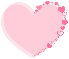 ピンクのハートとオブジェクトのシンプルフレーム素材