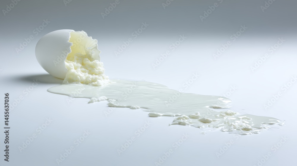 Aufkleber a small pool of creamy yogurt is spilled on a pristine white surface, creating an inviting compositi