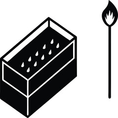 matchbox with striker on white background  .eps