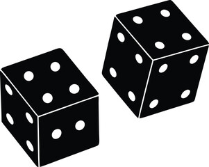 pair of dice showing sixes on white background  .eps