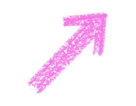 hand drawn arrow with pink color crayon on white background - Powered by Adobe