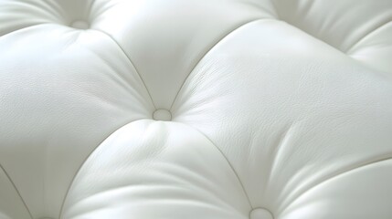 Naklejka premium Close-up view of white tufted upholstery texture.
