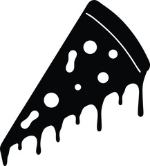 pizza slice with melting cheese on white 