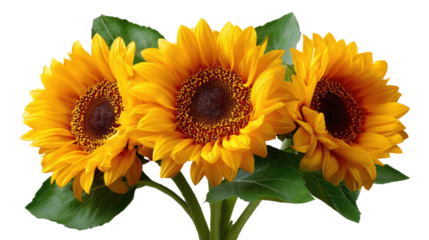 Blossom Bouquet: A cluster of radiant sunflowers in full bloom, their faces turned toward the sun, capturing the warmth and vibrancy of summer, a symbol of joy and positivity.