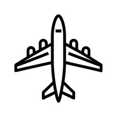 minimal monoline airplane icon vector art silhouette