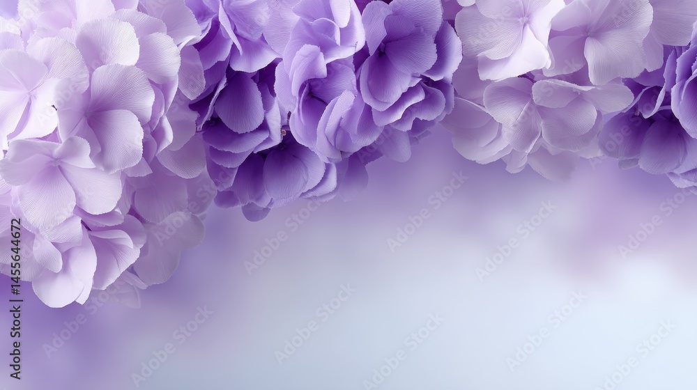 Poster a cluster of pale lavender flowers softly blends into a creamy white backdrop, creating a serene com