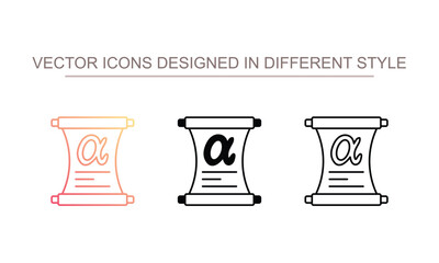 Alpha icon design with white background stock illustration