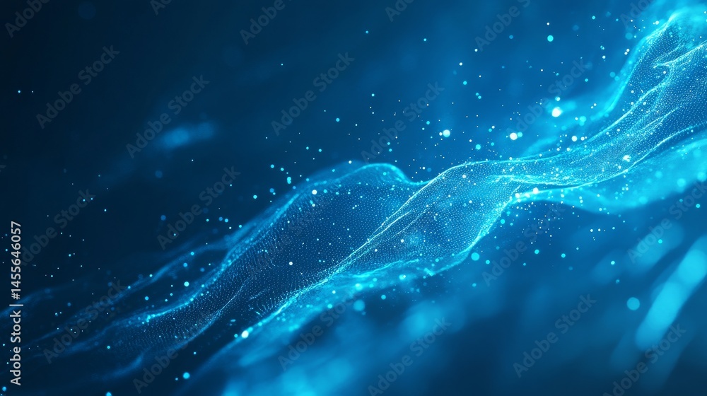Poster abstract blue waves flowing in a serene pattern creating a soothing and tranquil visual experience i