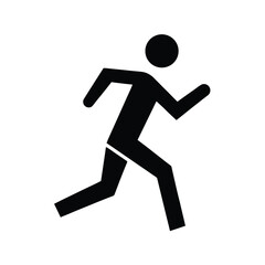 minimalist running figure icon vector art silhouette