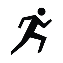 minimalist running figure icon vector art silhouette