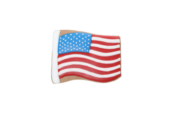 PNG,Cookies in the shape of the American flag, isolated on white background