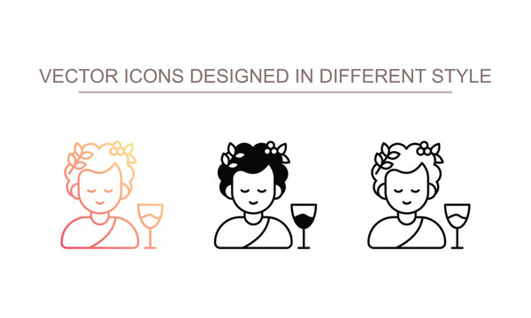 Dionysis icon design with white background stock illustration