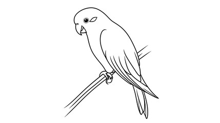 A sleek and elegant line art illustration of a small p
